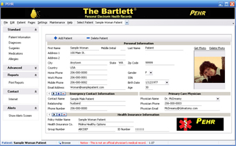 PEHR Patient Info Screen